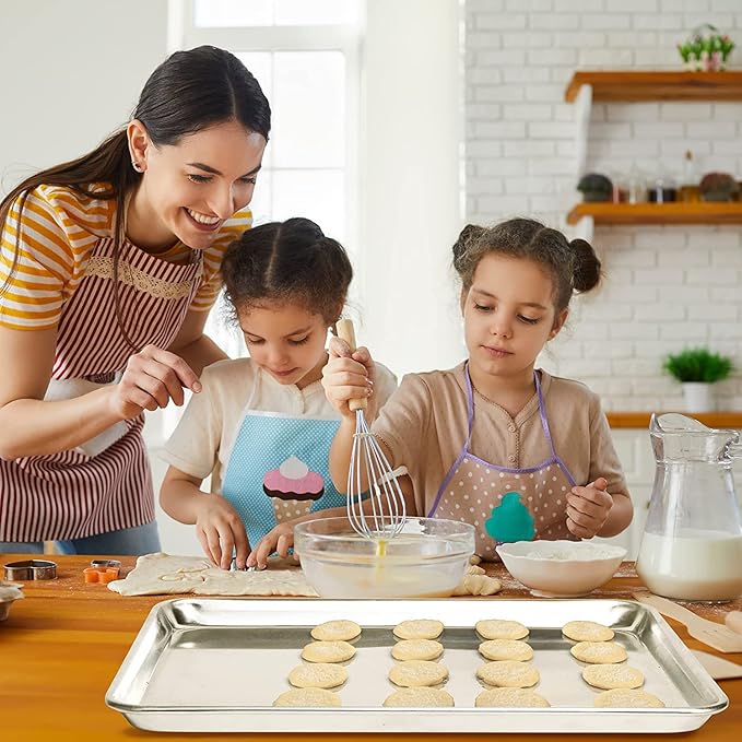 KITCHENATICS Aluminum Half Sheet Size Baking Pans, Nonstick Cookie Sheets - Image 5