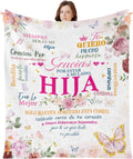 Wxiben Spanish Daughter Blanket Gifts - Regalos para Hija Daughter’s Gifts from Dad Mom Regalo De Mamá para Hija Regalo De Cumpleaños Navidad Hija Daughter in Spanish Throw Blanket for Couch 60x50in