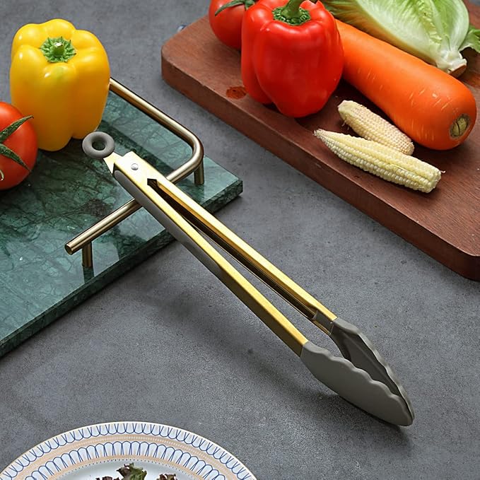 Gold Cooking Tongs, Berglander Heavy Duty Food Tongs - Image 3