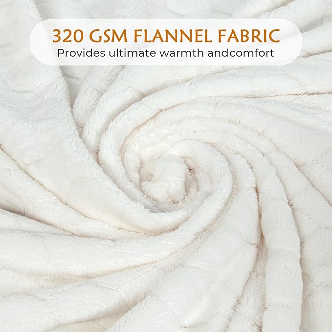 TOONOW Fleece Blanket Textured Fuzzy Plush Throw Blanket Twin Size 60" x 80" - Image 4