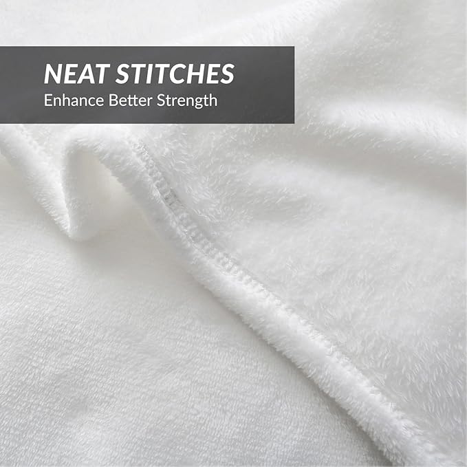 Bedsure GentleSoft Fleece Blanket Twin Size White - Image 5