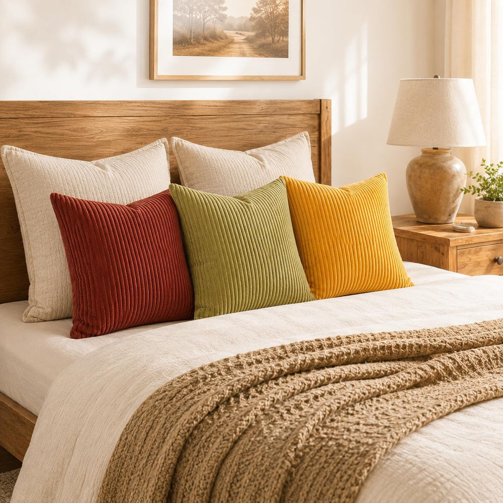 Topfinel Throw Pillow Cover 4pc Set - Multi Yellow Burnt Orange Combo - 22&qu...