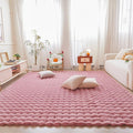 Pink Rabbit Plush Rug 6'x9', Fluffy Faux Fur Shaggy Area Rug by CHOVY