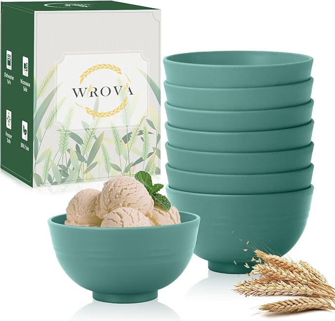 Wrova wheat straw snack bowls 10oz set of 8 by WROVA