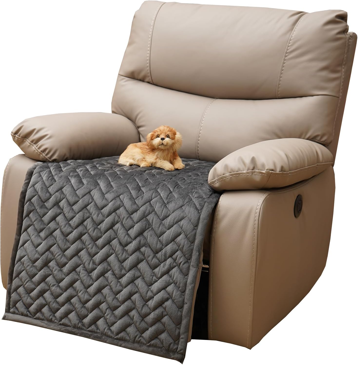 Eismodra Recliner Chair Covers,Recliner Covers that Stay in Place,Washable Recliner Slipcover for Large Recliner 3 Seater Sofa Couch Living Room Loveseat,Dark Gray 23 x 39 inches (Only 1 Piece)