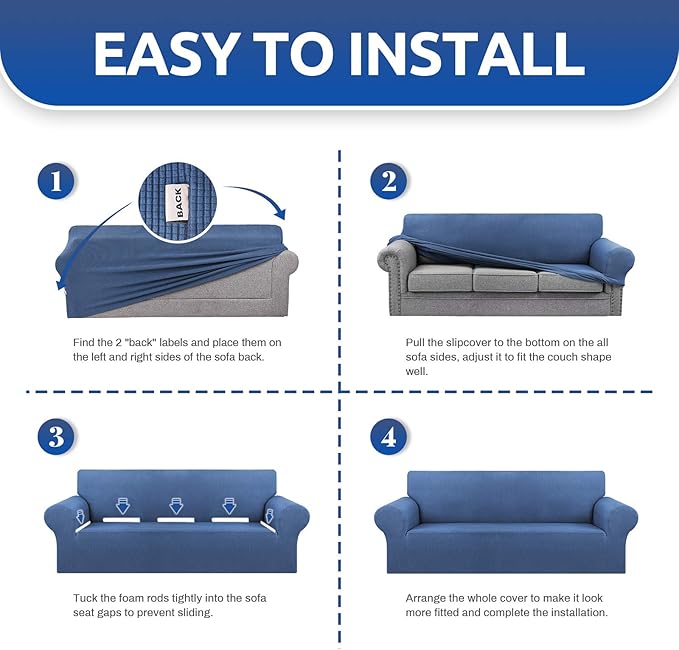 KEKUOU Stretch Sofa Cover Slipcover ，Couch Covers - Image 7