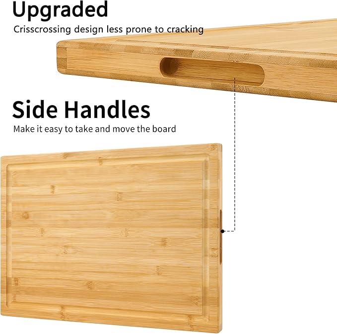 Utoplike Extra Large XXXL Bamboo Cutting Board 24 x16 Inch, Largest Wooden - Image 6