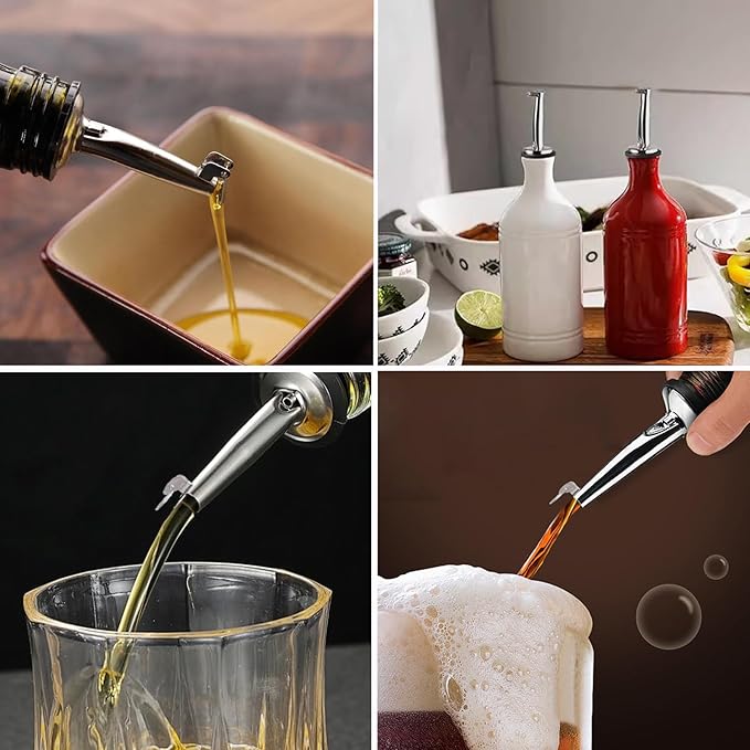 2 Pack Oil Pourers with Flip Top, Olive Oil Dispenser, Speed Pour Spouts - Image 5