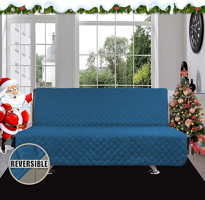 Easy-Going Futon Sofa Slipcover Reversible Sofa Cover Armless Cover Furniture - Image 2