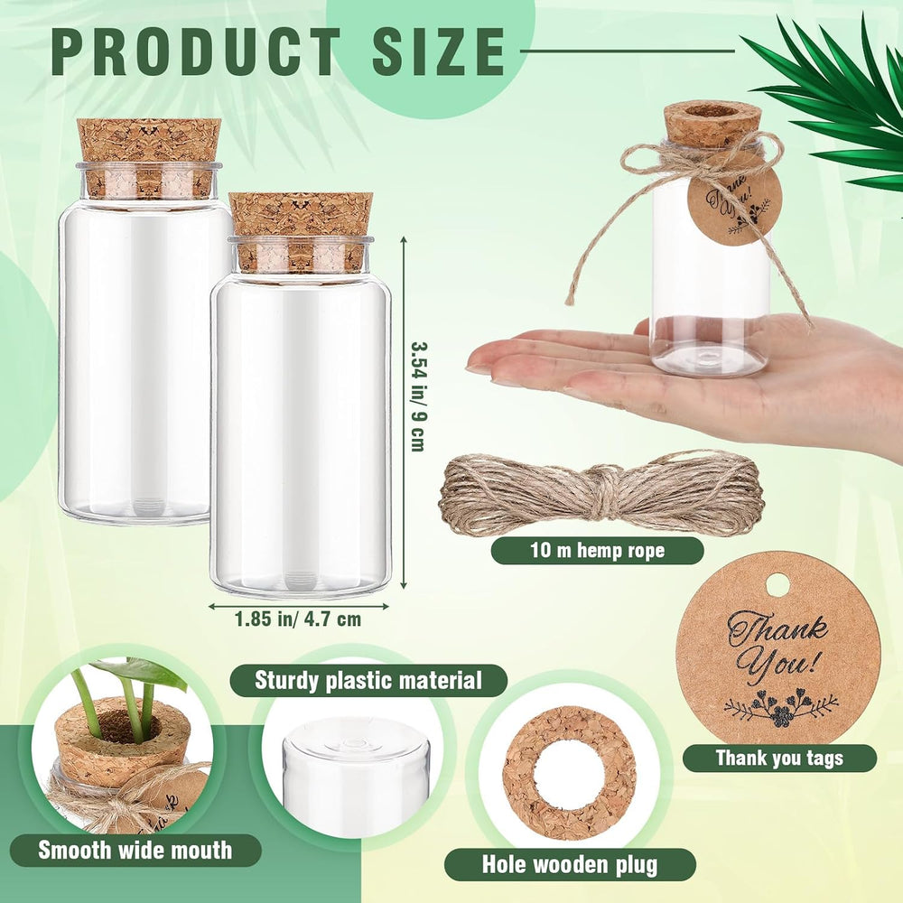 48 Pack 3.54'' Plastic Plant Propagation Stations with Hole Lid