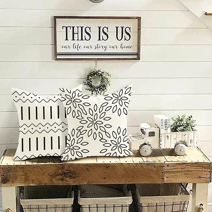 YCOLL Pillow Covers 18x18 Set of 4, Modern Sofa Throw Pillow Cover, Decorative - Image 3