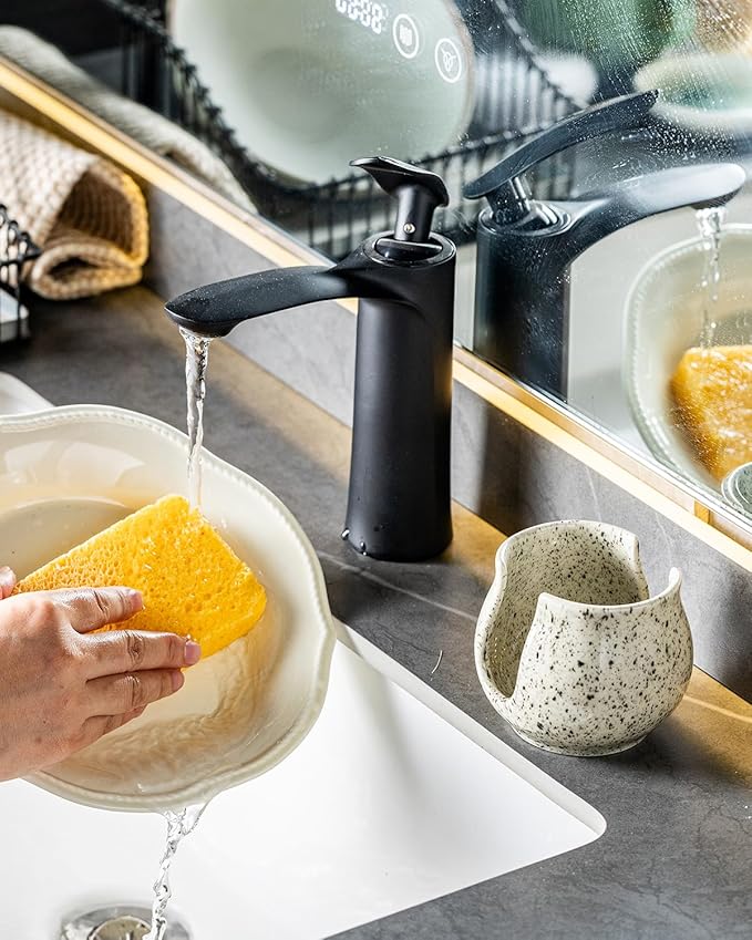 Zoeeker Sponge Holder for Kitchen Sink, Ceramic Dish Sponge Dish Rack Scrubby - Image 8