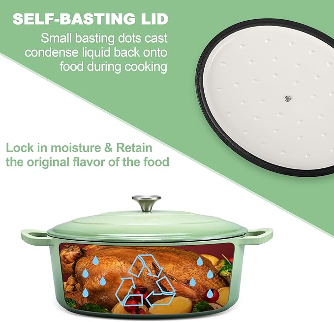 E-far 5QT Oval Dutch Oven Pot
