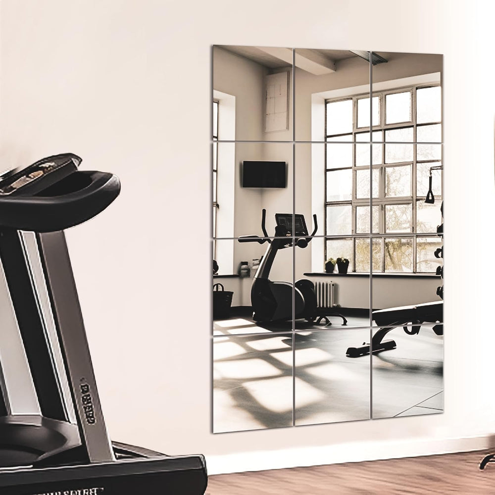 TRAHOME Home Gym Mirror Tiles for Wall, 14"x12"x12PCS Full Length M...