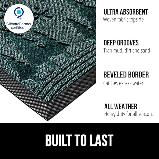 GORILLA GRIP 100% Waterproof All-Season WeatherMAX Doormat, US Designed Natural - Image 2