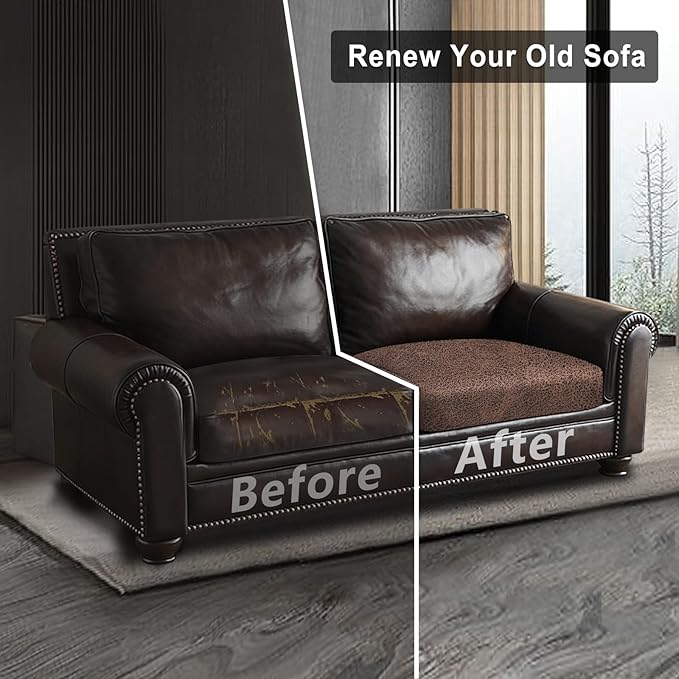 Leather Look Couch Cushion Covers Sofa Seat Slipcovers Sets Couches Furniture - Image 7