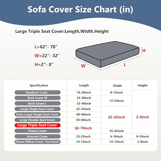 Couch Cushion Covers for Sofa Couch Covers Wear-Resistant Universal Sofa Cover - Image 3