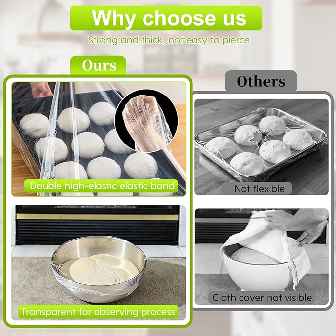 100pcs Extra Large Bowl Covers For Bread Proofing, Fits baking pans up to 13x18 - Image 4