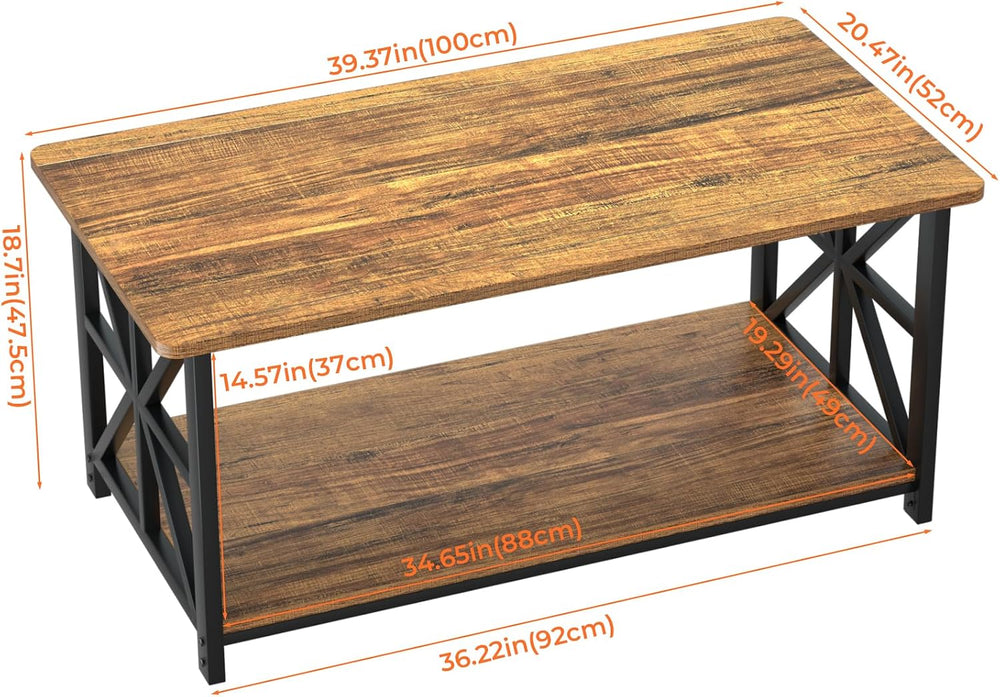 GreenForest Round Corners Coffee Table for Living Room