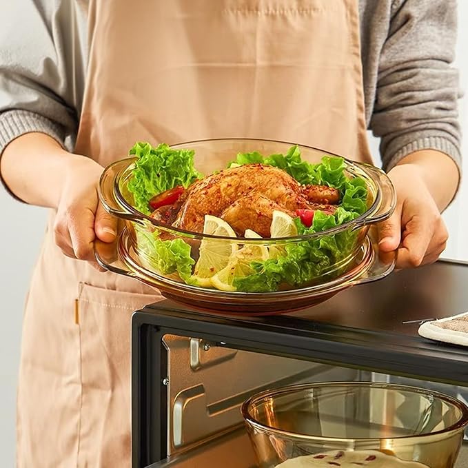 Amber Borosilicate Glass Casserole Dish - Image 4