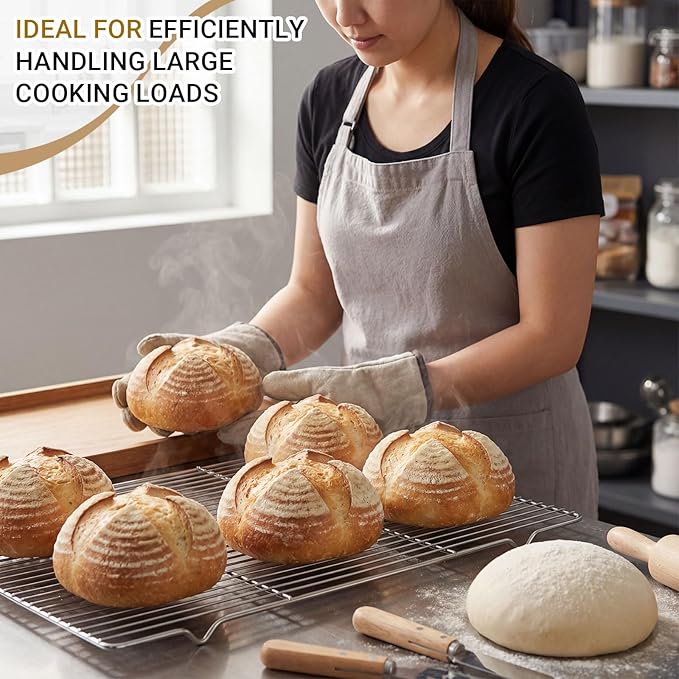 Lounsweer 6 Pcs Cooling Racks, 24L x 16W x 1H Stainless Steel Wire Rack - Image 5