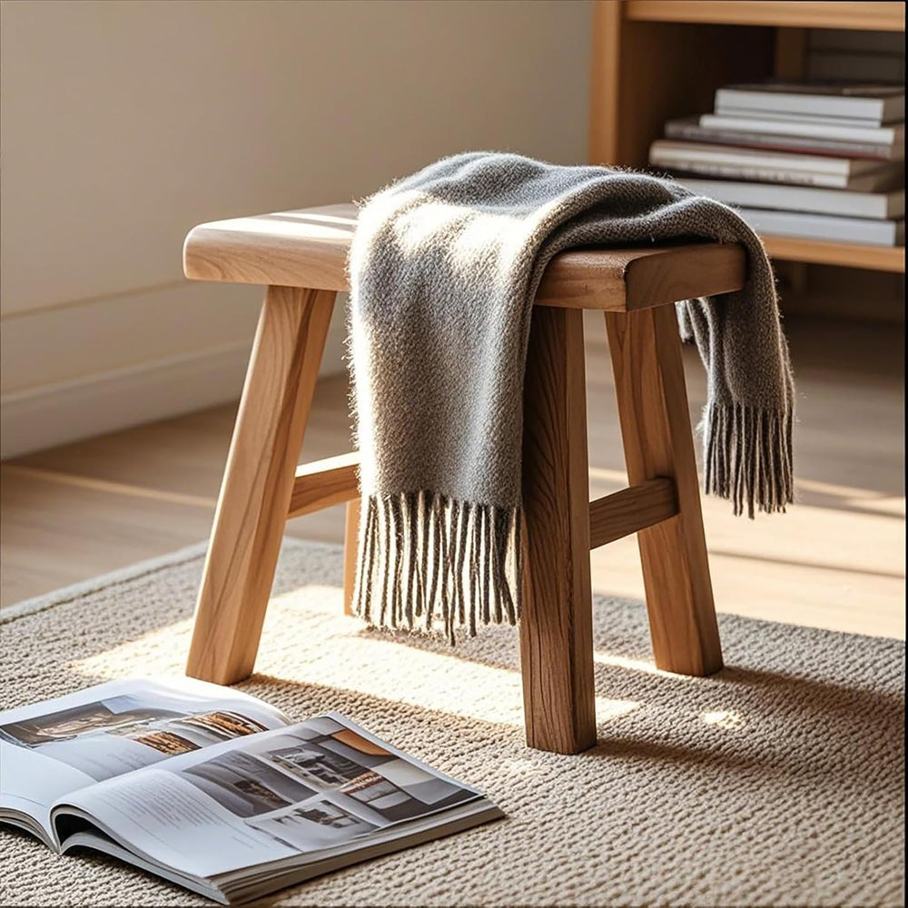 19“ Farmhouse Wooden Living Room Dining Indoor Multifunctional Elm Benches Wo...