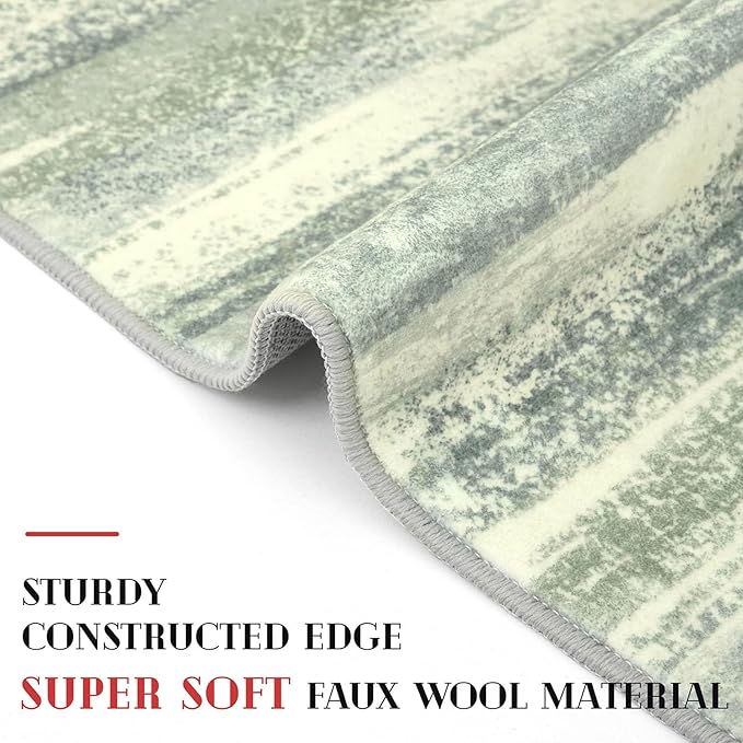 Lansny Modern Abstract Entryway Rug Indoor 2x3 Washable Rug Non-Slip Soft Small - Image 4