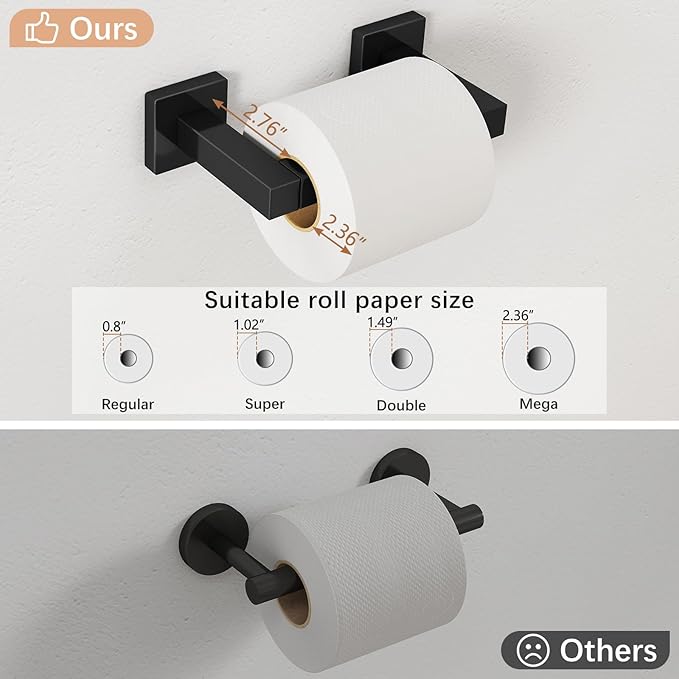 FEILERN Toilet Paper Holder, Wall Mounted Post Pivoting Square Tissue Holders - Image 8