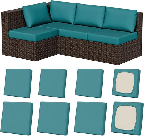 8Pcs Stretch Patio Cushion Covers, Outdoor Couch & Sofa Replacement Slipcovers by VORSHAPE