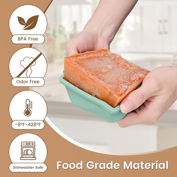 Silicone Freezer Tray for Soup Ice Cubes: 2-Cup Freezing Trays - Image 2