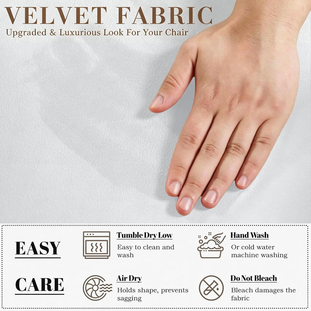 YEMYHOM Real Velvet 2 Pieces T Cushion Chair Covers with Arms Super Stretch C...