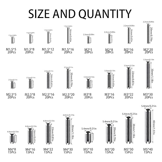 440Pcs 304 Stainless Steel Slotted Spring Pin Assortment Kit, M1.5 M2 M2.5 M3 - Image 2