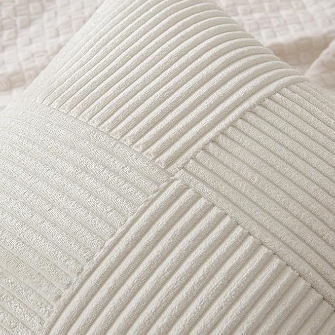 MIULEE Beige Decorative Throw Pillow Covers 16x16 Inch - Image 2