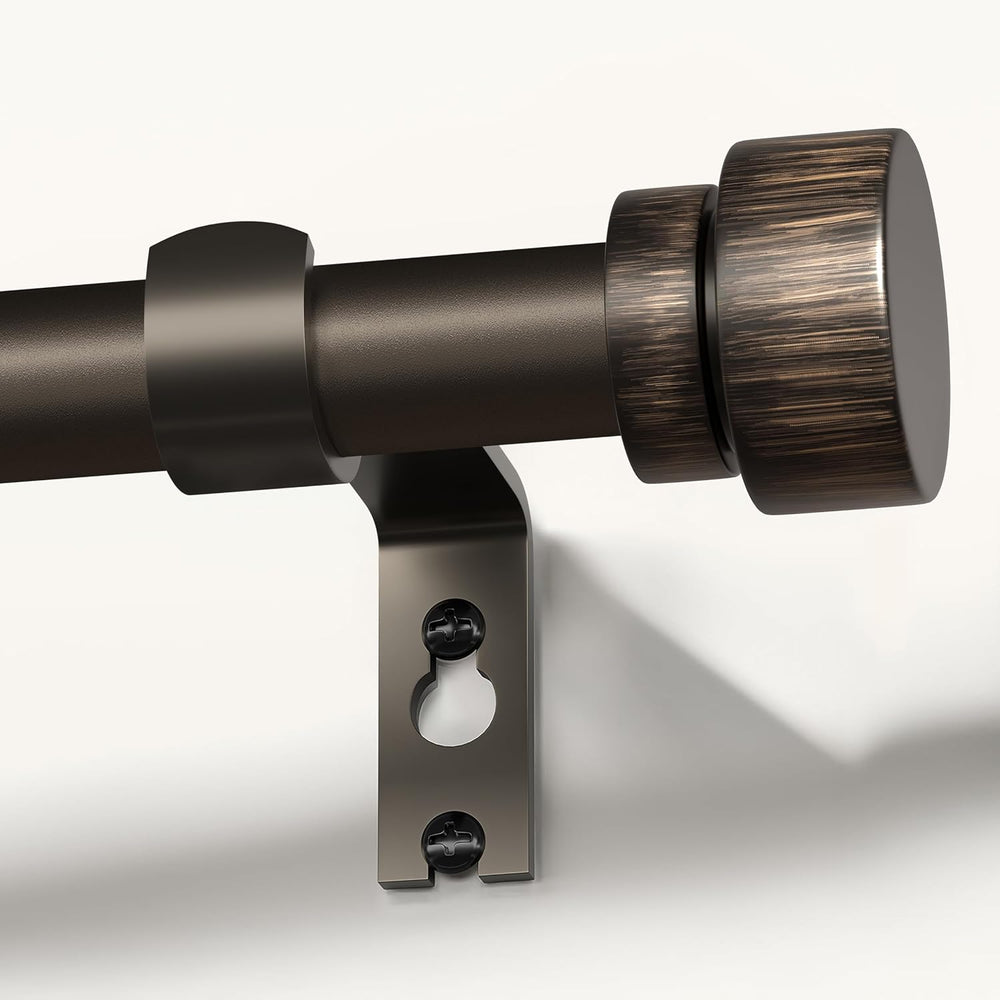 Lootkell Modern Antique Brown Bronze Curtain Rods for Windows 72 to 144 Inche...