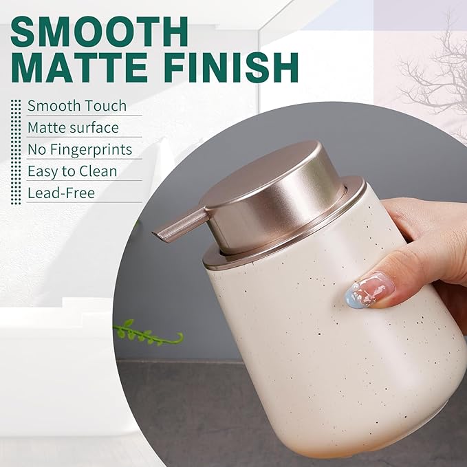 Bosilunlife Ceramic Foaming Soap Dispenser - 12 oz Foam Hand Wash Dispenser - Image 5