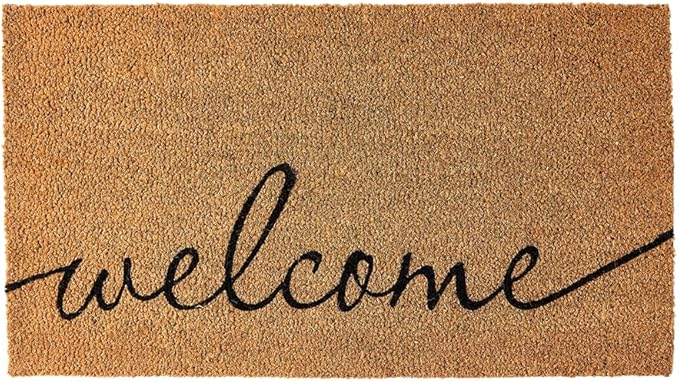 KANKUN Coco Coir Door Mat with Heavy Duty Backing, Welcome Doormat, Doormat by KANKUN
