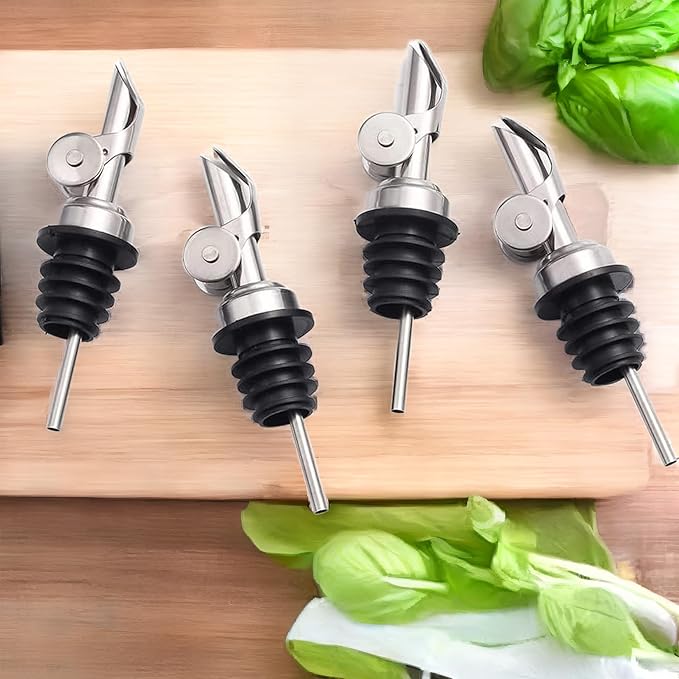 Pafusen 6 Pack Weighted Liquor Pour Spout, Auto Flip Olive Oil Dispenser Spout - Image 7