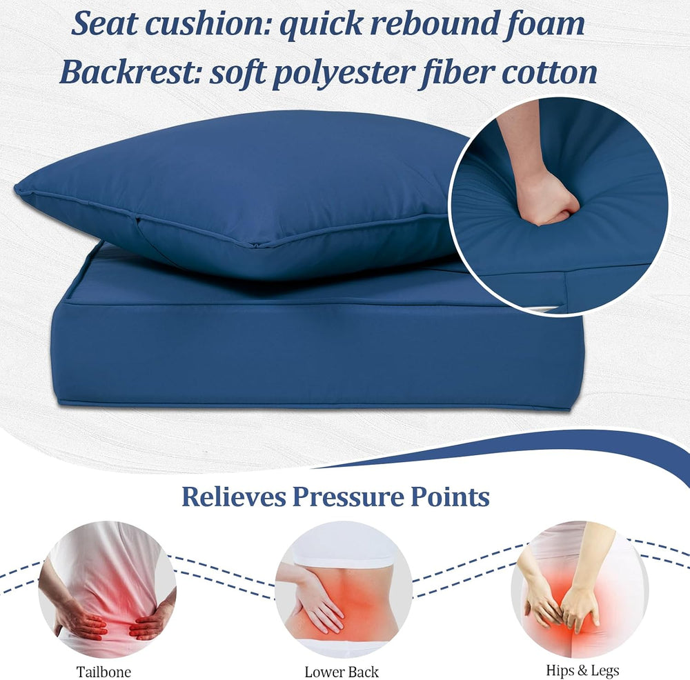 25.6x25.6“ Outdoor Deep Seat Cushions Set of 4, Patio Replacement Foam Cushio...