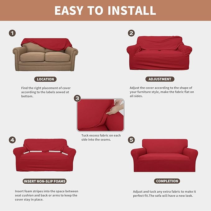 Easy-Going 100% Waterproof Couch Cover, Dual Waterproof Sofa Cover, Stretch - Image 5