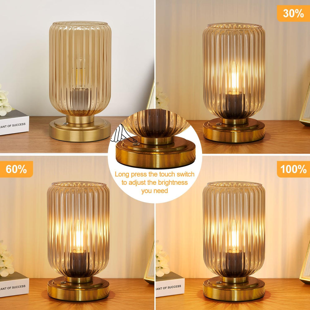 Cordless Table Lamp for Bedroom, Touch Stepless Dimmable, Modern