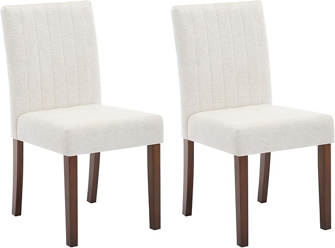 Upholstered Dining Chairs Set of 2, Modern Fabric Kitchen Side Chairs with St...
