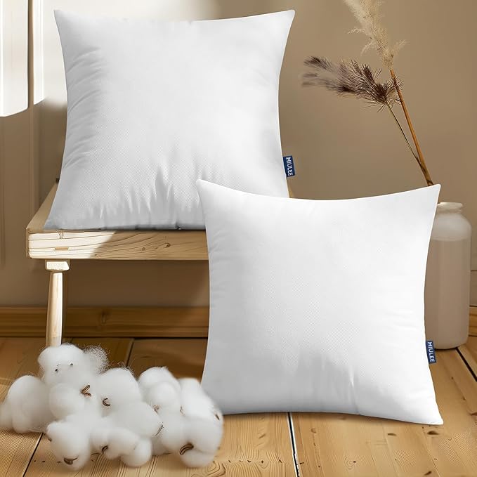 MIULEE Set of 2 Throw Pillow Inserts 18x18 Inches, Non-Woven Decorative Pillow - Image 8