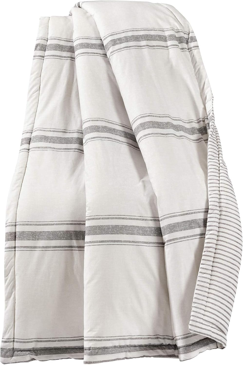Lush Decor Farmhouse Stripe Reversible Throw, Single, 50" W x 60" L...