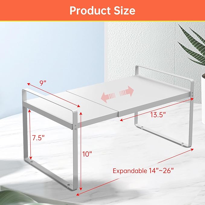 Expandable Cabinet Shelf Organizer Rack 9 inch, Pantry Organizer Lengthen from - Image 4
