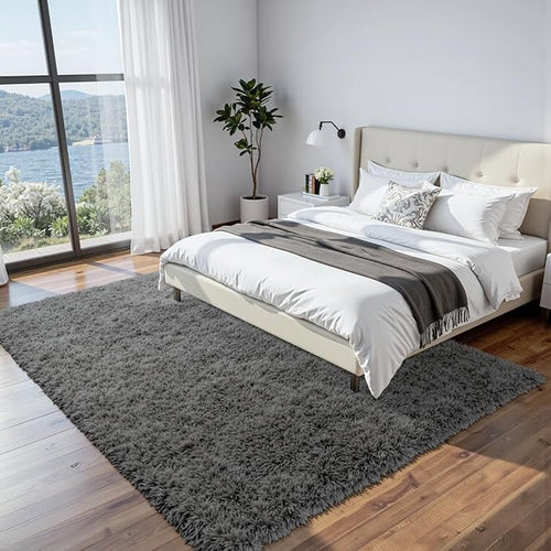 6x9 Area Rugs for Living Room Rug: Soft Fluffy Shag Gray Rugs for Bedroom - Image 2