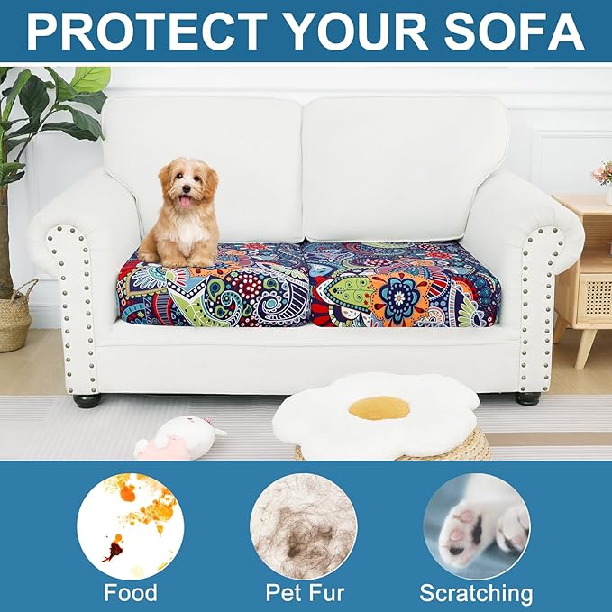 Smiry Printed Couch Cushion Covers, Stretch Soft Couch Covers - Image 7