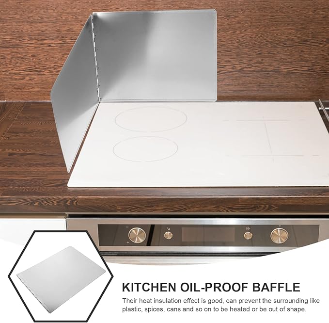 Kichvoe Stainless Steel Oil Splash Baffle 31.49X11.81 Inch Foldable Stove - Image 5