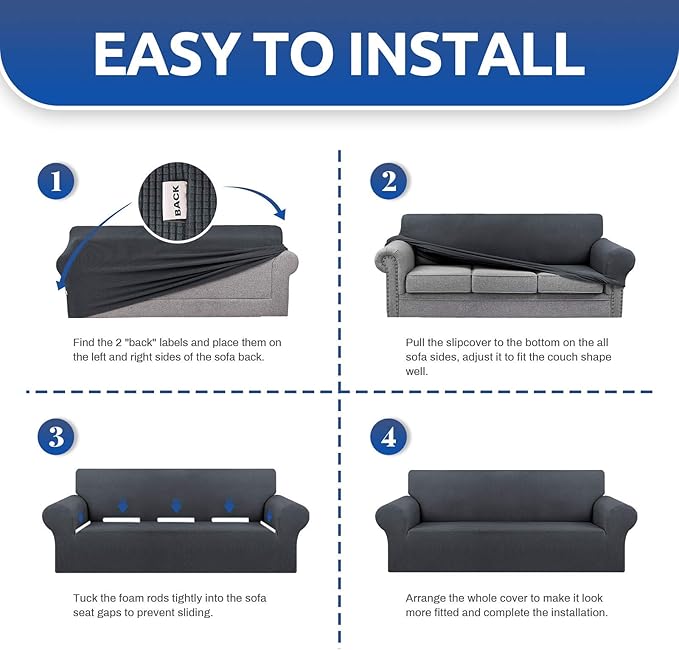 KEKUOU Stretch Single Sofa Slipcover 1 Piece Couch Sofa Cover Furniture - Image 4