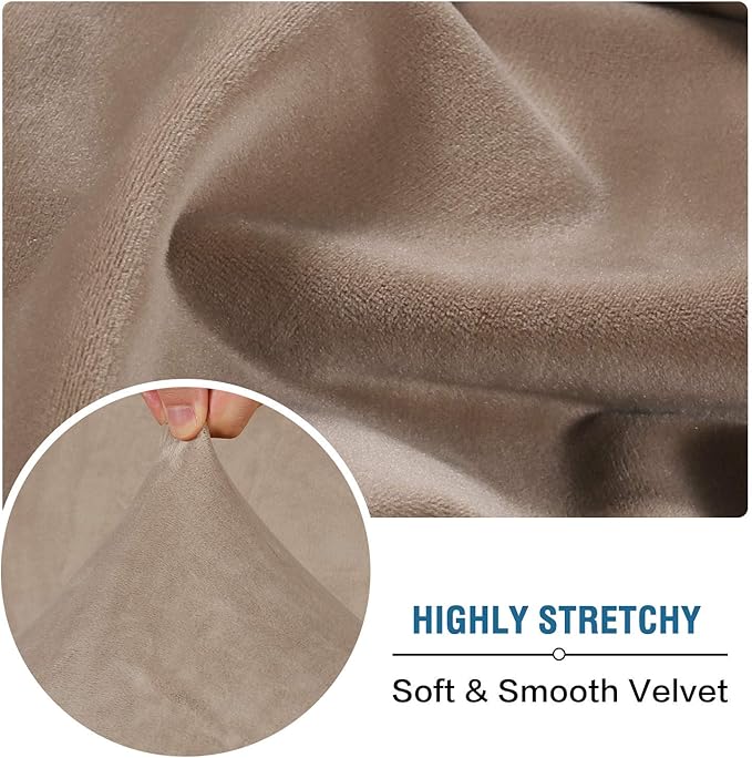 H.VERSAILTEX Velvet Stretch Couch Cushion Cover Plush Cushion Slipcover - Image 5