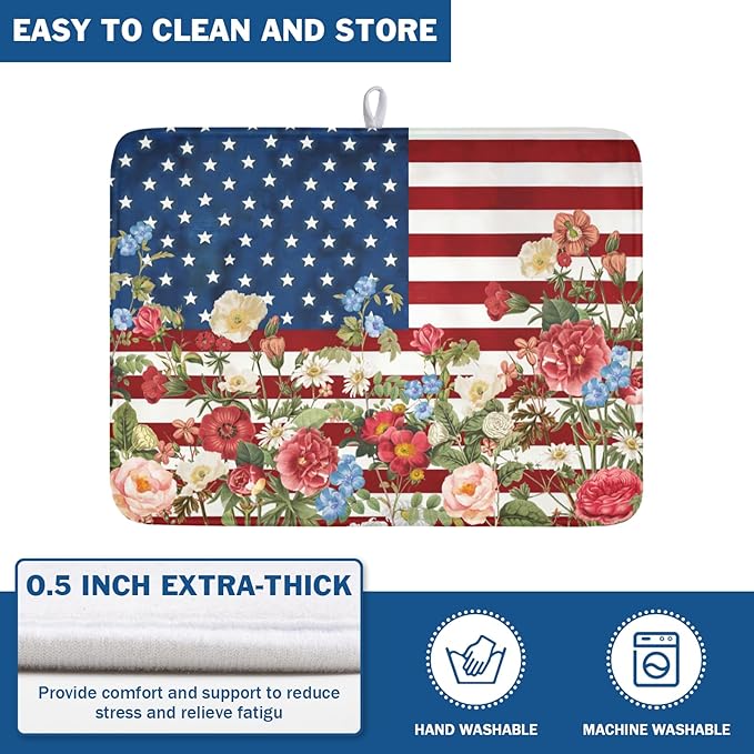4th of July Dish Drying Mat 24x18 Inch, Patriotic Drying Mat - Image 5